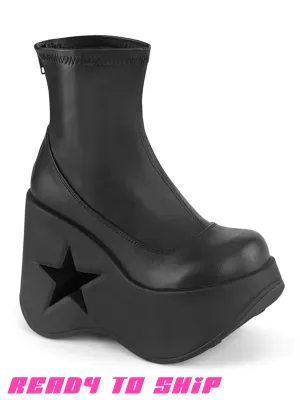 DEMONIA DYNAMITE 100 BOOTS - BLACK VEGAN LEATHER